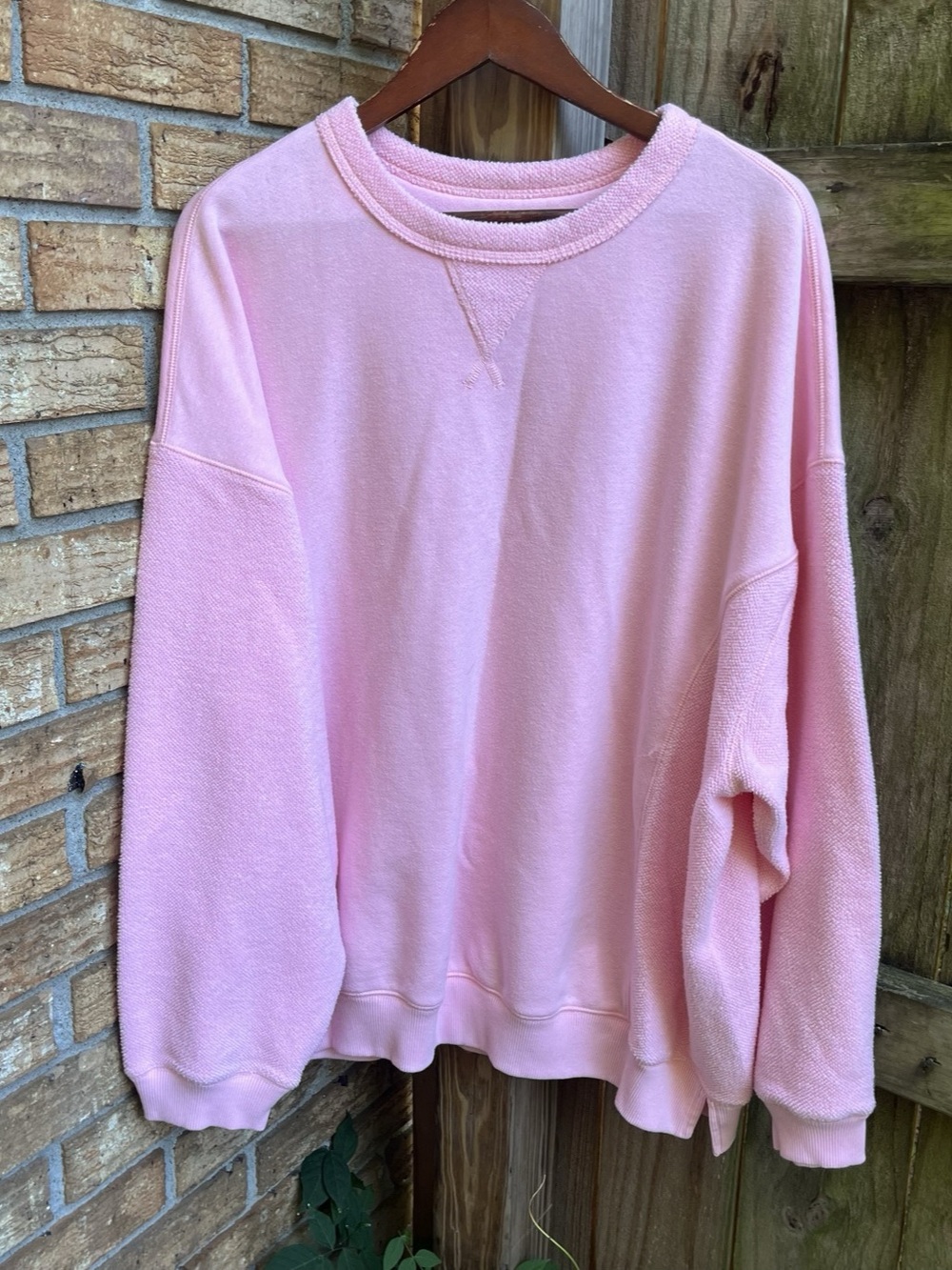 Aerie Oversized Baby Pink Crewneck Sweatshirt